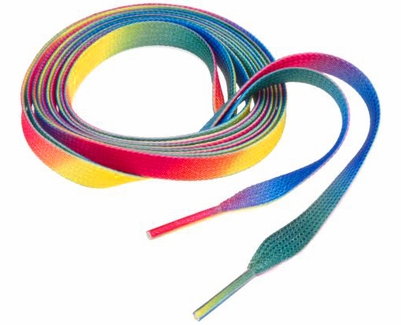 Neon Rainbow Multi-Color Tie Dye Shoe Laces