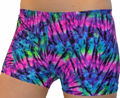 Neon Tie-Dye Spandex Shorts
