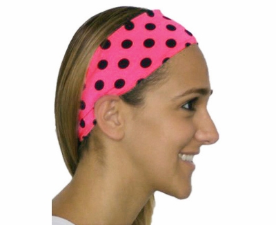 Pink & Polka Dot Spandex Fabric Headband