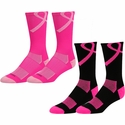 Pink Ribbon Aware Performance Crew Socks - 2 Color Options