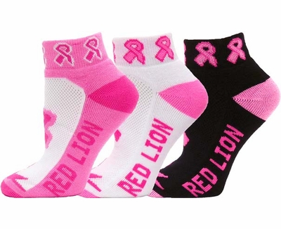 Pink Ribbon Footie Socks