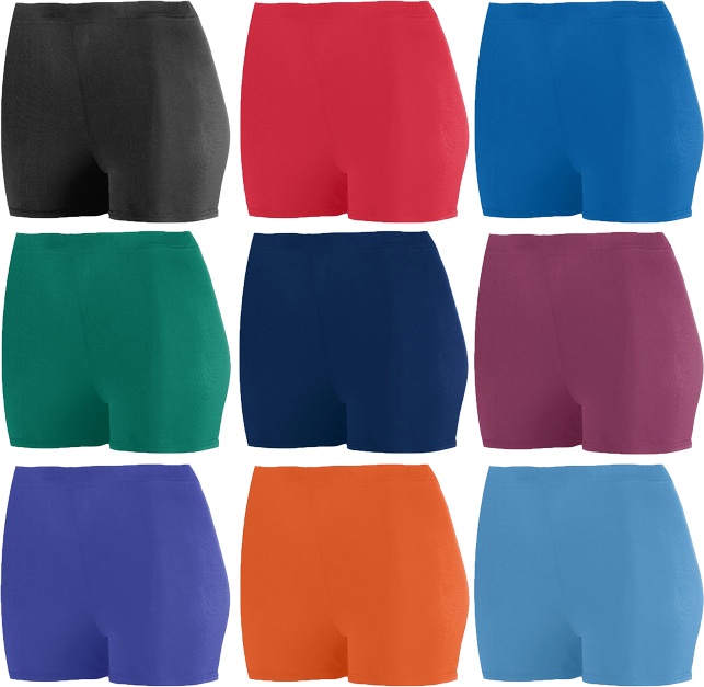 Ladies Polyester / Spandex 2.5" Inseam Compression Shorts Spandex Shorts in 2.5" inseam Lots
