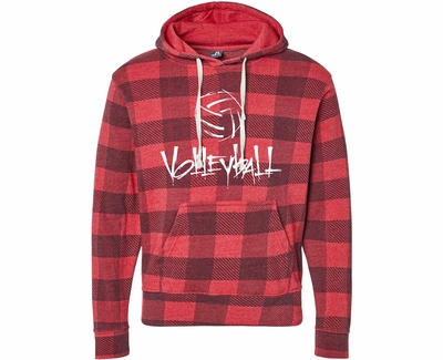 Red Buffalo Pattern Triblend Volleyball Hoody - Choice of 10 Designs