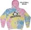 Sherbet Pastel Tie-Dye Hooded Sweatshirt - Choice of 12 Volleyball Designs