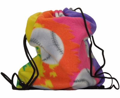 Softball / Baseball Pattern Fleece Sling Packs