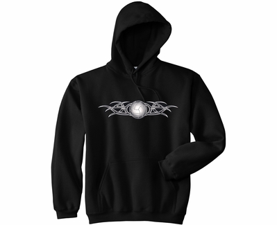 Tribal Tattoo Volleyball Design Hooded Sweatshirt - in 20 Hoodie Colors