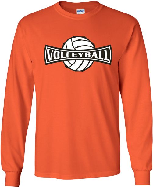 Volleyball Stretched Banner Design Long Sleeve Volleyball Tee in Choice
