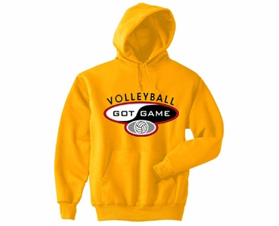 Volleyball Got Game Design Hooded Sweatshirt - in 20 Hoodie Colors