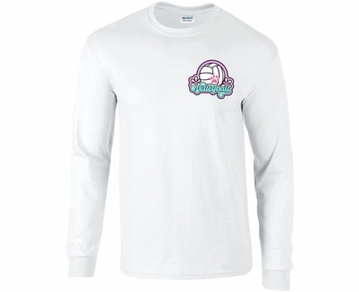 Volleyball Long Sleeve Shirt - Easily Distracted Design in White