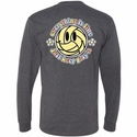 Volleyball Long Sleeve Shirt - Smiley Face Design in Dark Grey