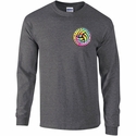 Volleyball Long Sleeve Shirt - Volley Vibes Tie Dye Design in Dark Grey