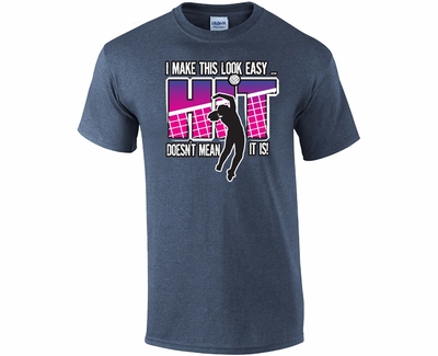 Volleyball Position T-Shirt HIT Design Heather Grey Short Sleeve