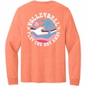 Volleyball Shirt Play The Day Away Design Coral Orange Long Sleeve Tee