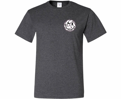 Volleyball T-Shirt Life Is Good Design Dark Grey Short Sleeve Tee