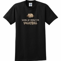 Volleyball T-Shirt Saving My Energy Design Black Short Sleeve Tee