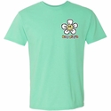 Volleyball T-Shirt Smiley Face Design Seaglass Green Short Sleeve Tee