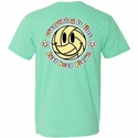 Volleyball T-Shirt Smiley Face Design Seaglass Green Short Sleeve Tee