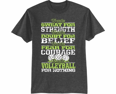 Volleyball T-Shirt - Trade Vball For Nothing Dark Heather Short Sleeve