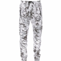 White Tie-Dye Polyester Fleece Joggers with Optional Volleyball Print