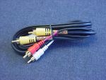 3 Ft. Stereo Video Dubbing Cable , 1 Video/2 Audio, Gold Plated