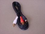 6 Ft. S-Video Plug to 2 RCA Plug, Gold Plated
