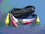 6 Ft. Stereo Video Dubbing Cable, 1 Video/2 RCA, Gold Plated
