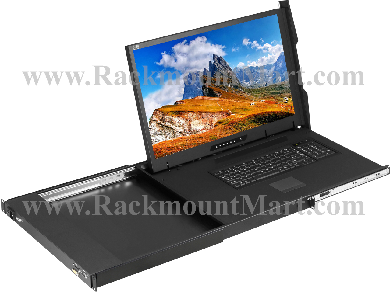 LCD1U2301 1RU 23" 4K UHD Monitor Keyboard KVM Console, TAA & NDAA