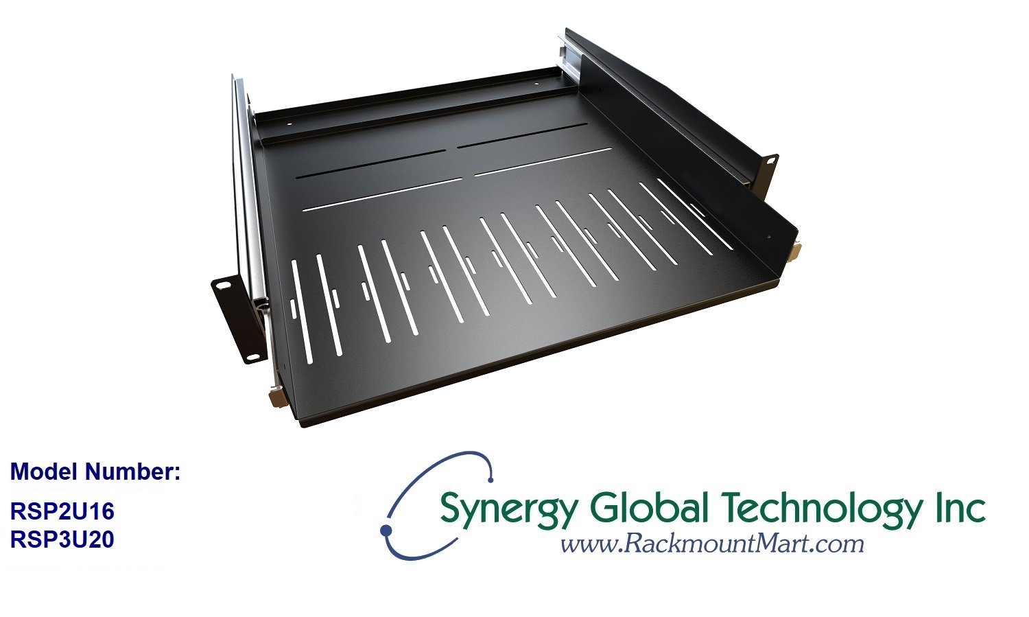 RSP2U16 2U 16" Depth 2Post PullOut Rack Shelf, Made in Canada