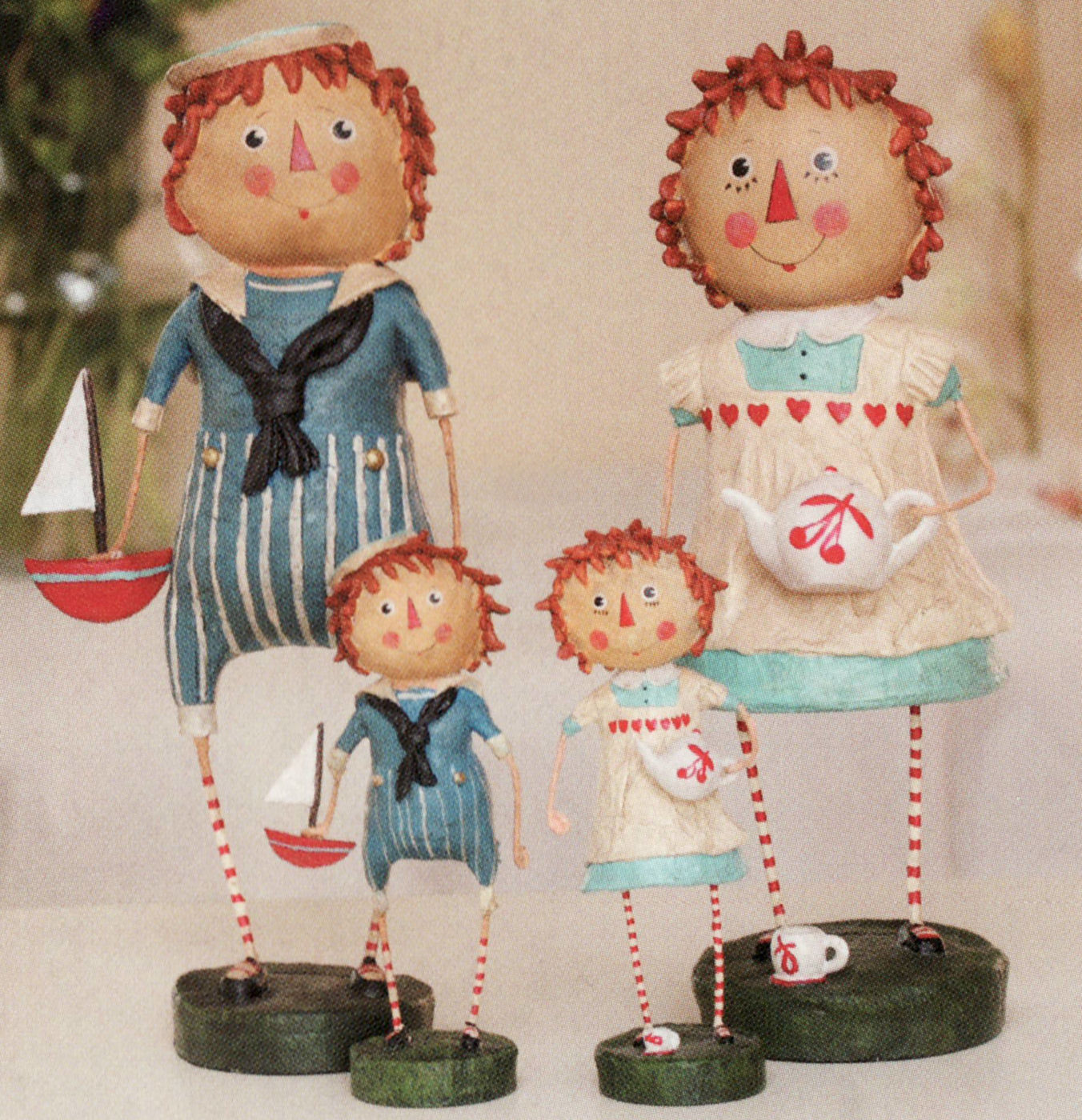 Raggedy Figurines Andy & Annie Figurines by Lori Mitchell