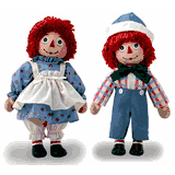 Raggedy Ann & Andy Porcelain Dolls from Brass Key