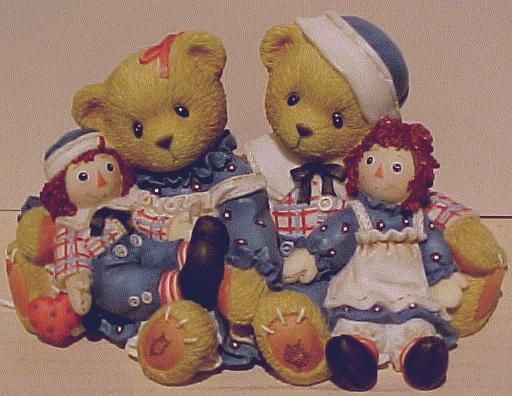 Cherished Teddies with Raggedy Ann & Andy Figurine by Enesco