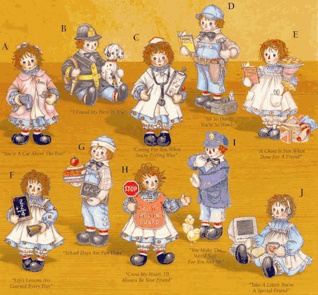 Raggedy Ann & Andy Professions Figurines by Enesco