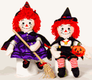 Halloween Raggedy Ann & Andy Dolls