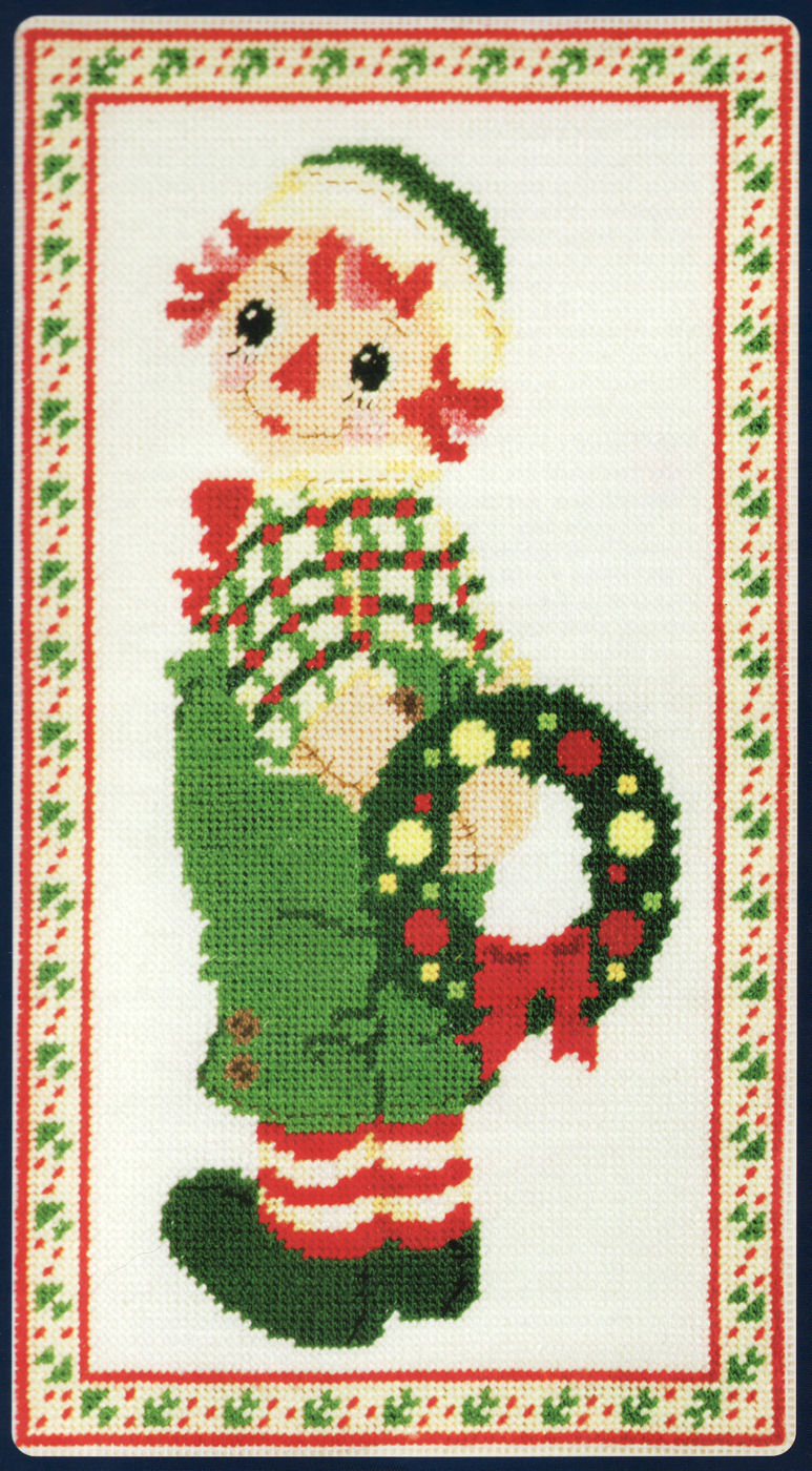 Christmas Holiday Raggedy Andy Needlepoint Canvas