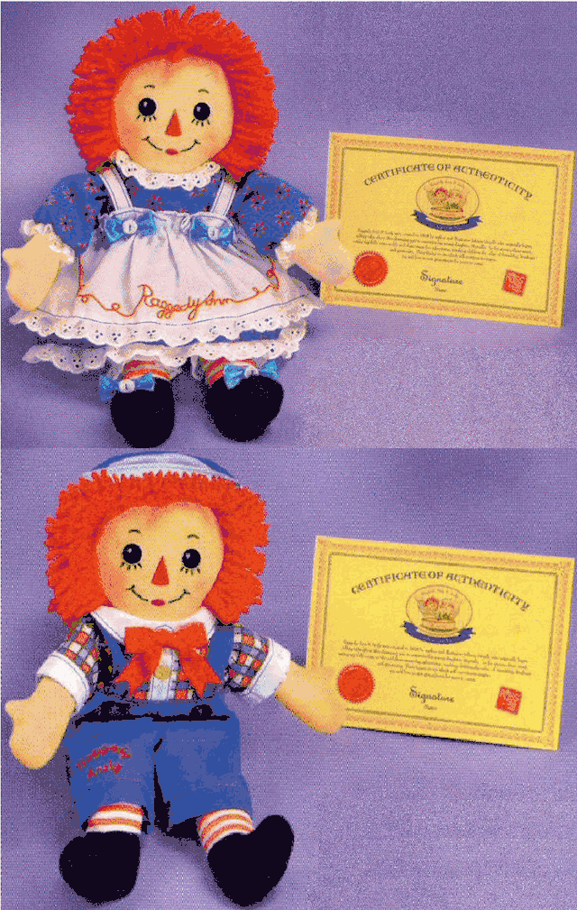 2005 Porcelain Classic Raggedy Ann Doll Brass Key NRFB 90th