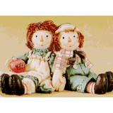 Raggedy Ann & Andy Christmas Holiday Winter Fun Figurines