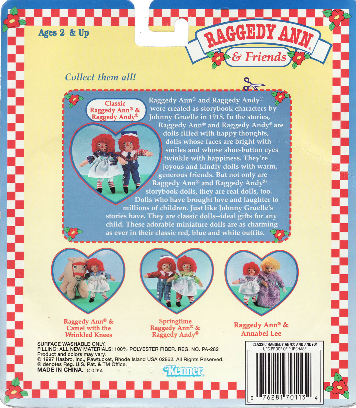 Raggedy Ann & Andy Classic Dolls Play Set by Kenner / Hasbro
