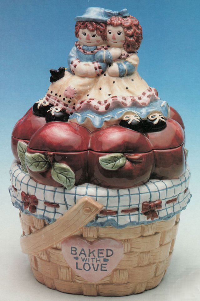 Raggedy Ann & Andy Cookie Jar - Apple