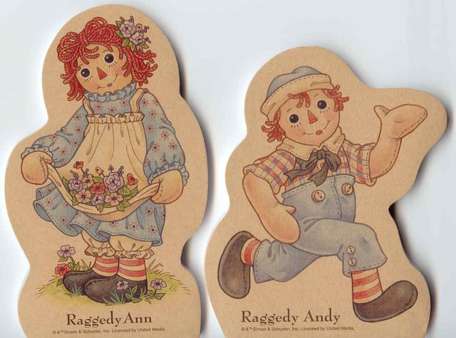 Raggedy Ann & Andy Die Cut Notepads from Japan