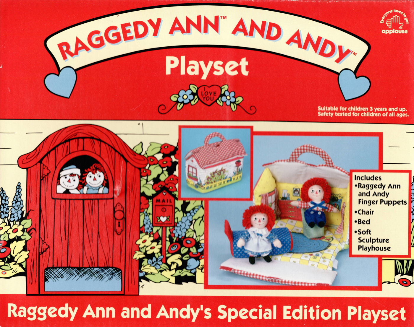 Raggedy Ann & Andy Finger Puppet Dolls Cloth Playset / Play Set by Applause