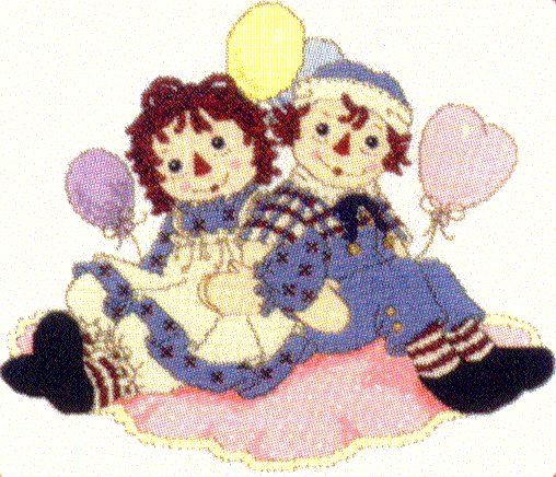 Raggedy Ann & Andy Friends Forever Cross Stitch Pattern Leaflet