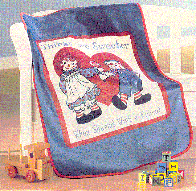 Raggedy Ann & Andy High Pile Fleece Baby Blanket