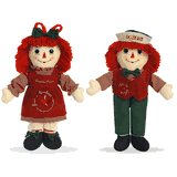 Raggedy Ann & Raggedy Andy Dolls by Aurora