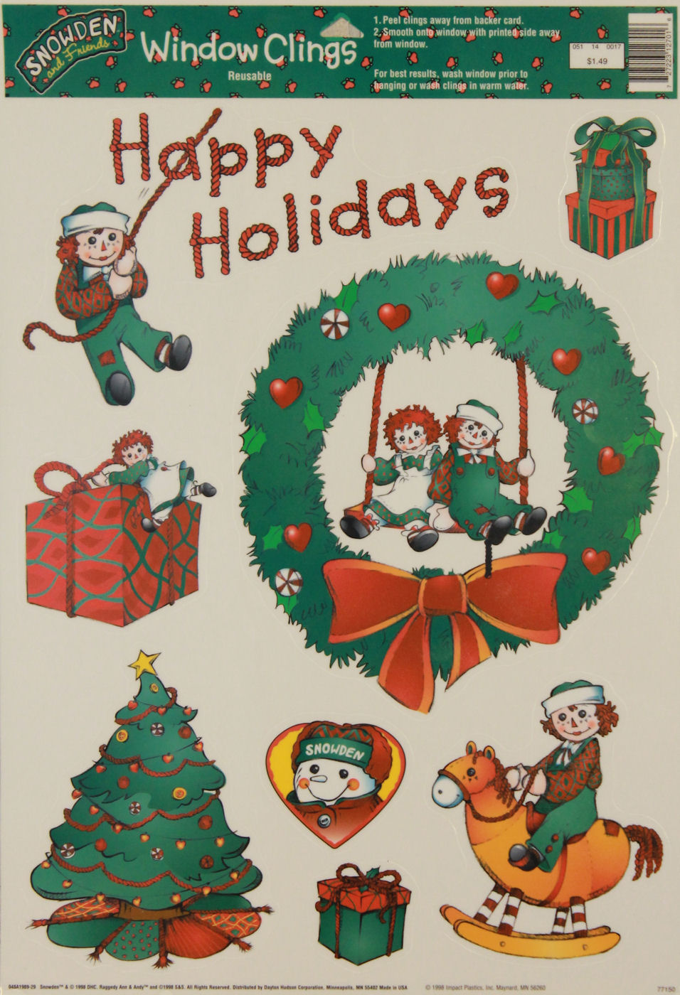 Raggedy Ann & Andy Window Cling Clings from Target Small with