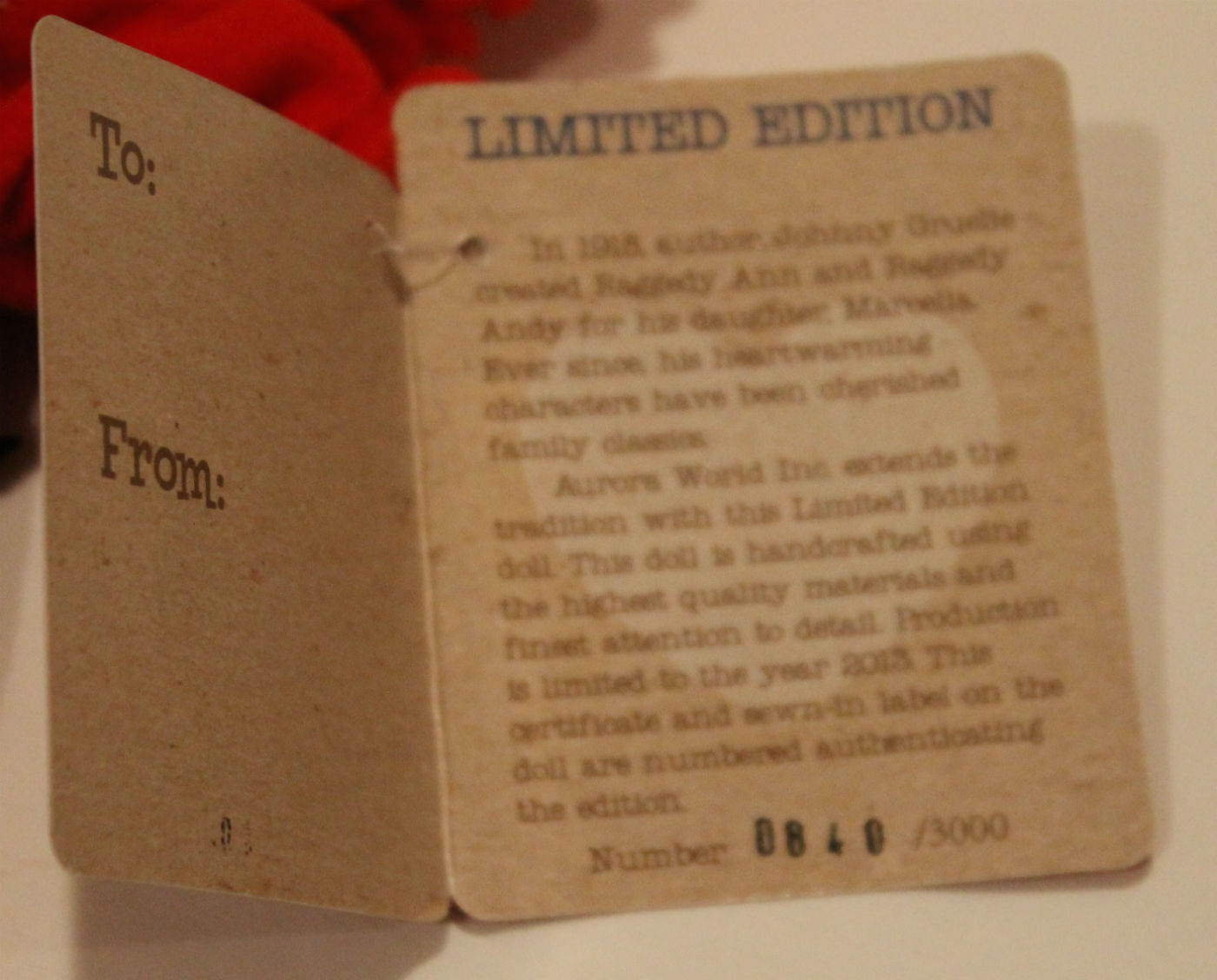 Raggedy Ann Ginger 'N Spice 12" Doll Barnes & Noble Limited Edition