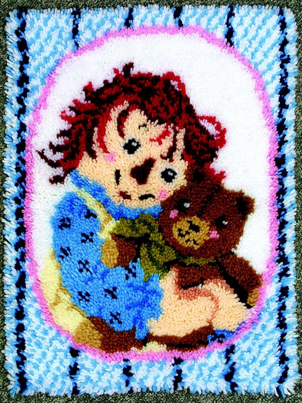 Raggedy Ann & Teddy Bear Latch Hook Rug Kit