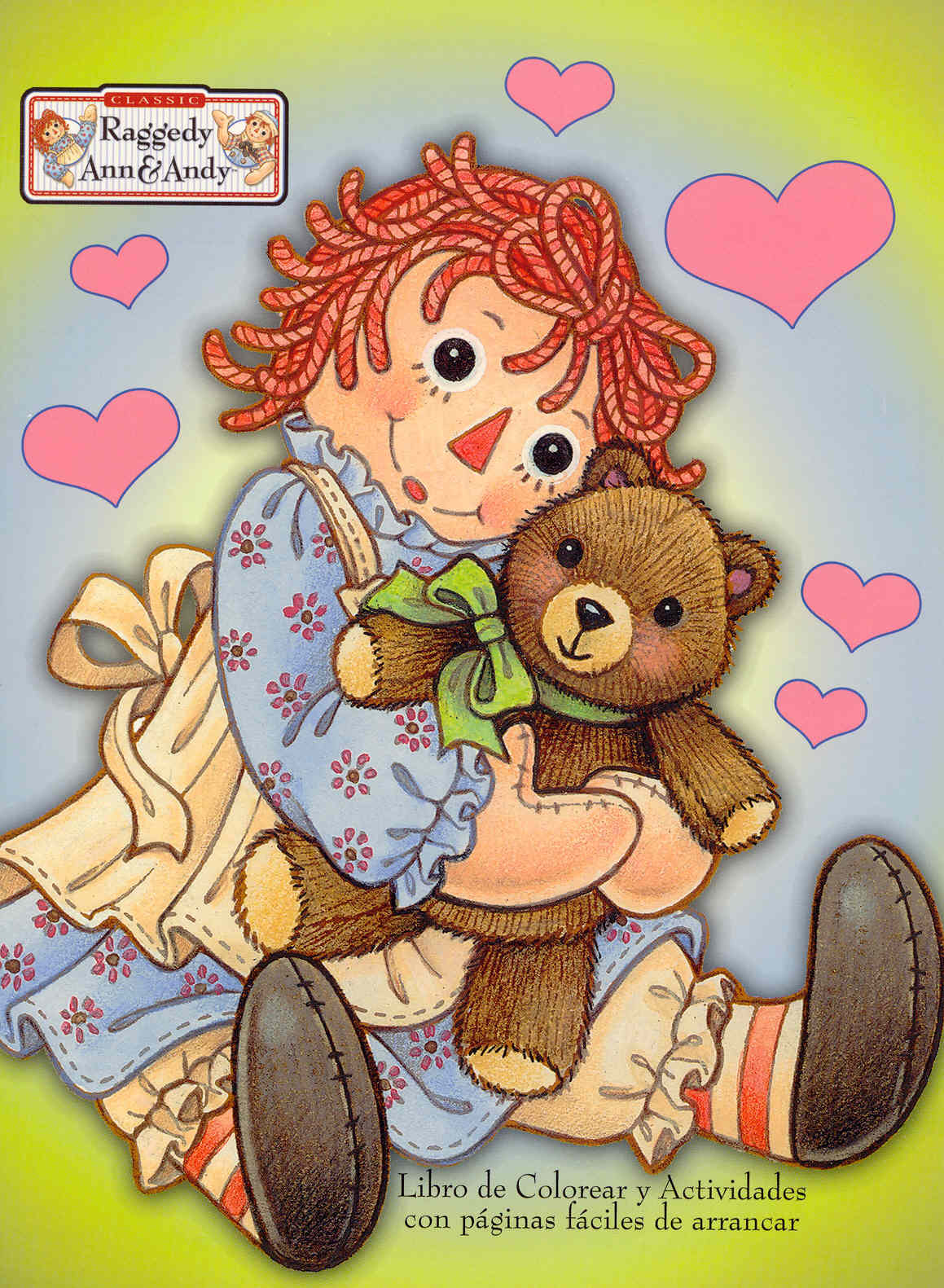 Raggedy Ann with Teddy Bear Coloring & Activity Book in Spanish