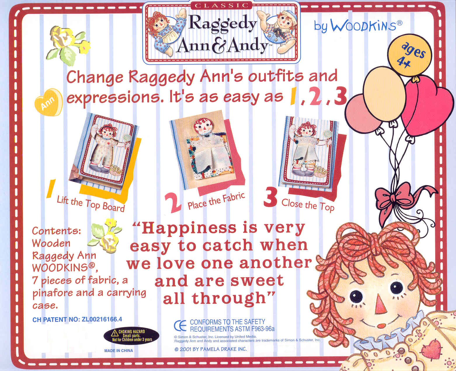 Raggedy Ann Woodkins with Yarn Hair