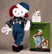 Reproduction Volland Raggedy Andy Doll & Book with Bookmark Boxed Gift ...