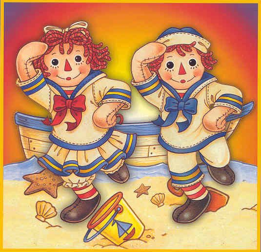 その他 RAGGEDY ANN &amp;ANDY Georgene Style Raggedy Ann & Andy Vertical Stripe Legs 18